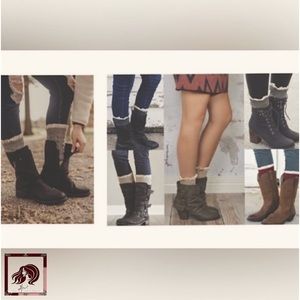 ✌🏼 #2506 Super Cozy Top Crochet Laced Sexy Cutee Leg Warmers